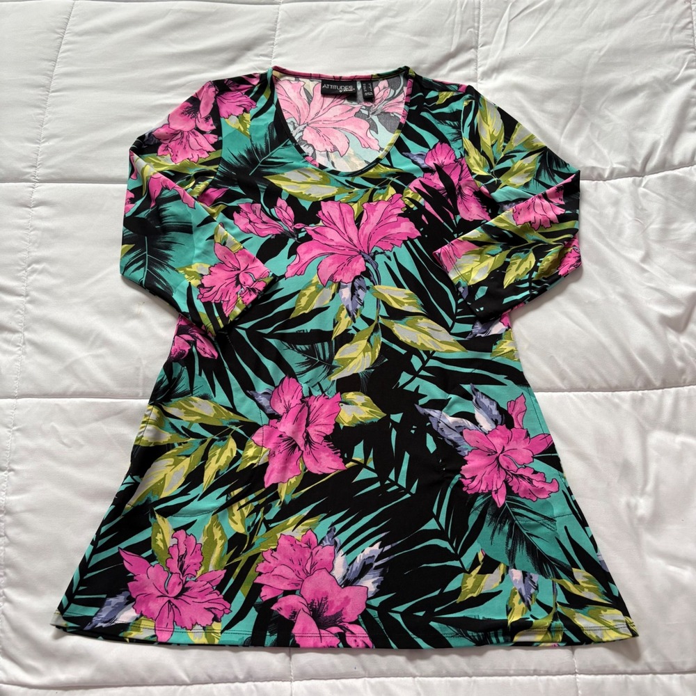 Attitudes by Renee Mini Dress Womens XS Tropical Floral Beachy Summer Fairy